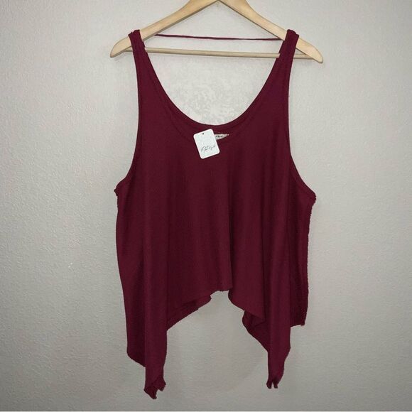 NWT Free People The Sing La La Tank Top in Gone Gogi Maroon - Picture 2 of 9